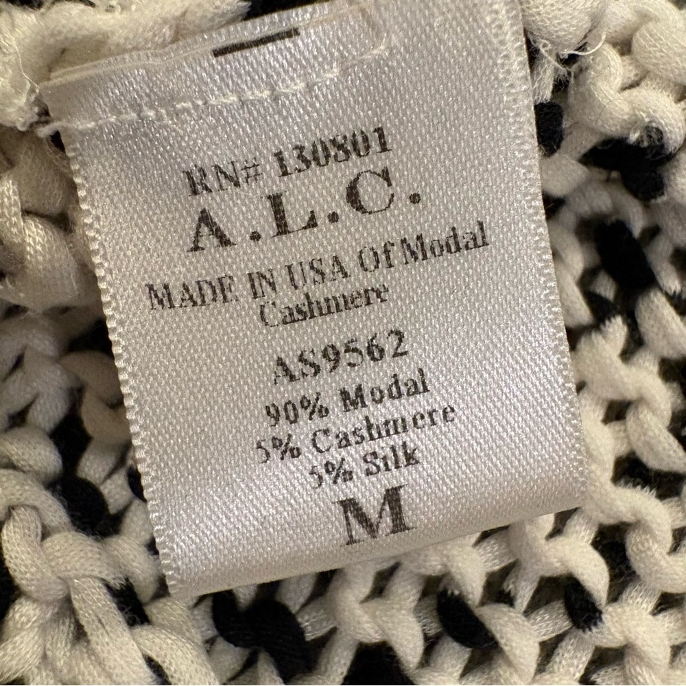 ALC Crochet Long Sleeve Top Silk Cashmere Size Medium - Picture 6 of 7